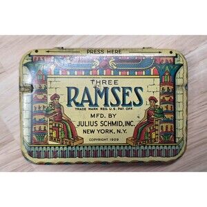 Vintage Ramses Condom Tin 1929 Julius Schmid Advertising
